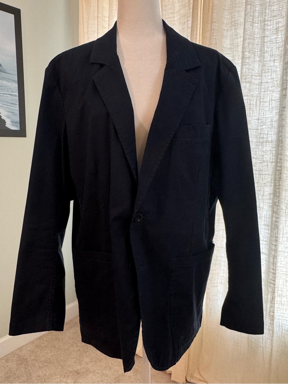 Men's Lucky Brand Blue Cotton Casual Blazer - Size L
